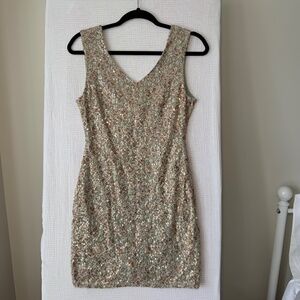 Ark And Co Metallic Mini Dress Size M Copper Sequins